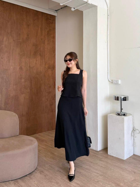 Women Classy Square Top With Skirt Co-Ord Sets